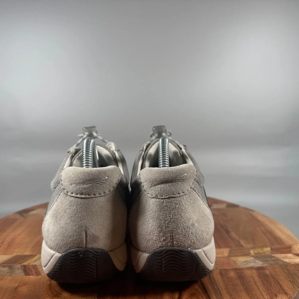Dansko Elise Grey Leather Mesh Bungee Lace Up Walking Sneakers Womens 37 6.5-7‎